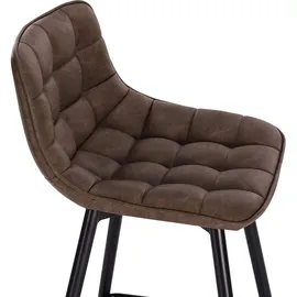 Woltu Barhocker 2er Set Designer Barstuhl Hocker Tresenhocker Bistrohocker mit Fußstütze Kunstleder Metall Braun