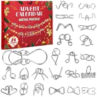 Tutukyle Adventskalender 2024 Kinder Puzzle Spielzeug 24 Metallpuzzle Teenager Erwachsene Metalldraht Puzzles Knobelspielen Weihnachtskalender Weihnachtsgeschenke für Mädchen und Jungen