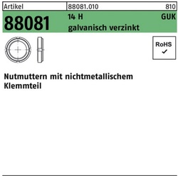 Reyher Nutmutter 100er Pack Nutmutter R 88081 Klemmteil GUK 7/M 35×1,5 14 H galv.verz.