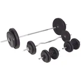 vidaXL Hantel-Set, Langhantel- und Kurzhantelset 90 kg