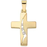 Adelia ́s Kreuzanhänger Damen & Herren 333 Gold Kreuz Anhänger mit Zirkonia, mit Zirkonia für Damen & Herren goldfarben