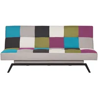 Beliani 3-Sitzer Schlafsofa Bunt Patchwork LEEDS