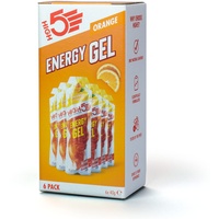 HIGH5 Energy Gel, Energie-Gel im schnell zu öffnenden Portionsbeutel, mit natürlichem Fruchtsaft | Orange | Multipack 6 x 40g