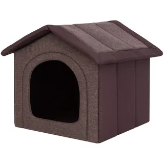 Hundehaus Hundehütte für große Hunde - Katzenhaus, Katzenhöhle - mit herausnehmbarem Dach - Tierhaus für Katzen und Hunde für Drinnen/Indoor - Dunkelbraun - 70 x 60 x 63 cm [R5 / XXL]
