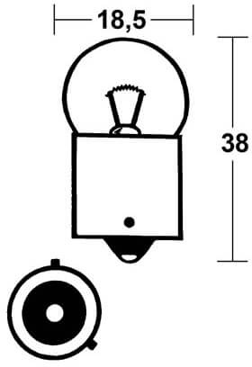 RY10W gloeilamp 12V 10W BAU15S, geel, geel