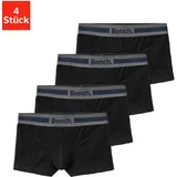 BENCH Boxer "Boxershorts für Jungen", Jungen, Gr. 122/128, 4 Stk., grau (schwarz, anthrazit, meliert), Jersey, Obermaterial: 95% Baumwolle, 5% Elasthan, unifarben, körpernah, Unterhosen Unterhose Boxershort Unterwäsche, mit Overlock-Nähten vorn