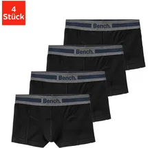 BENCH Boxer "Boxershorts für Jungen", Jungen, Gr. 122/128, 4 Stk., grau (schwarz, anthrazit, meliert), Jersey, Obermaterial: 95% Baumwolle, 5% Elasthan, unifarben, körpernah, Unterhosen Unterhose Boxershort Unterwäsche, mit Overlock-Nähten vorn