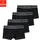 BENCH Boxer "Boxershorts für Jungen", Jungen, Gr. 122/128, 4 Stk., grau (schwarz, anthrazit, meliert), Jersey, Obermaterial: 95% Baumwolle, 5% Elasthan, unifarben, körpernah, Unterhosen Unterhose Boxershort Unterwäsche, mit Overlock-Nähten vorn