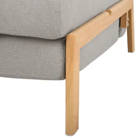 Beliani Schlafsofa 2-Sitzer Edland Stoff Hellgrau