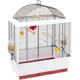 Ferplast Gabbia per Canarini, Gabbia per Uccelli Esotici PALLADIO 3, Tetto Panoramico, Completa di Accessori, 50 x 30 x h 64 cm.