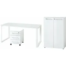 Germania Büromöbel-Set GERMANIA "GW-Monteria", weiß Holzwerkstoff Metall, Holzwerkstoff, Metall, Arbeitsmöbel-Sets, Büromöbel-Set