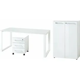 Germania Büromöbel-Set GERMANIA "GW-Monteria", weiß Holzwerkstoff Metall, Holzwerkstoff, Metall, Arbeitsmöbel-Sets, Büromöbel-Set