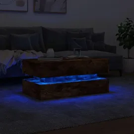 vidaXL Couchtisch mit Led-leuchten Räuchereiche 90x50x40 cm, - vidaXL
