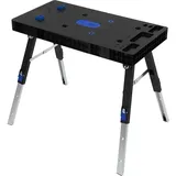 ECD Germany 5 in 1 Multifunktionale Werkbank klappbar, 94x48x80 cm, Mobile Werktisch, 150kg, Arbeitstisch Werkstatt höhenverstellbar, Aufgedruckte Skala & Winkelangaben, Rollwagen Rollbrett Sägebock