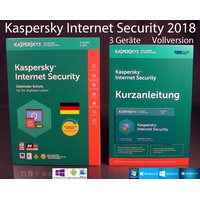 Kaspersky Internet Security 2018 Vollversion Box 3 Geräte PC/Mac/Android OVP NEU