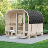 Home Deluxe - Gartensauna hygge deluxe - Maße: ca. 230 cm x 220 cm Outdoor Sauna, Fasssauna, Sauna für den Garten