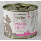 MjAMjAM saftiges Huhn und Wildlachs Katzenfutter nass