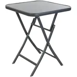 Mojawo Bistrotisch Klapptisch wetterfest Dunkelgrau Glas / Metall 60x60xH70cm