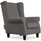 Konsimo Konsimo® Ohrensessel, Grau, Rechteckig, 82x105x97 cm, Hergestellt in Europa, Wohnzimmer, Sessel, Ohrensessel