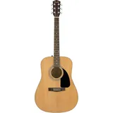 Fender FA-115 Dreadnought Akustikgitarren-Set, Walnussgriffbrett, inklusive Gitarrentasche, Gurt, Plektren, Saiten, Online-Lektionen, Natur