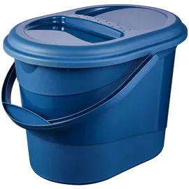 KEEEPER Bio-Eimer mit Deckel, 13 l, Ovaler Abfalleimer, Elsa, Eco Blue (Blau)