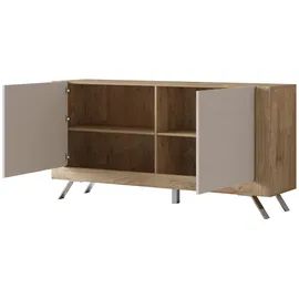 LEONIQUE Sideboard »Kasai«, Breite 160,5 cm, mit 2 Türen beige