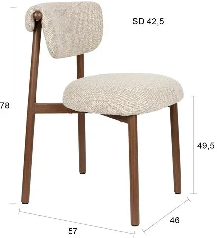 White Label Stuhl Lee Stoff Beige