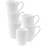 Villeroy & Boch Royal Henkelbecher 6er Set, Weiß, Spülmaschinenfest, Mikrowellensicher, Tasse, Becher, Kaffeebecher, Porzellan, Kaffeetasse, Heißgetränkebecher, Premium Bone Porcelain