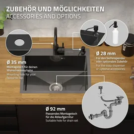ML-Design Edelstahl Küchenspüle Einbauspüle mit Ablaufgarnitur