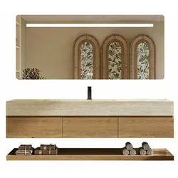 Waschbecken ,Wandspiegel ,Wandschrank, Wand-Waschbecken, Waschtisch mit Aufsatzbecken, Spüle mit Armaturenloch 130*55cm /DK-HDS130/