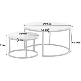 MID.YOU Couchtisch Schwarz, Wildeiche, Metall, Holzwerkstoff, Uni, rund, eckig, 80x44.5x80 cm, Wohnzimmer, Wohnzimmertische, Couchtische