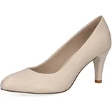 CAPRICE Damen Pumps aus Leder mit Trichterabsatz, Cremefarben (Offwhite Nappa), 38 EU - 38 EU