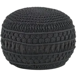 vidaXL Makramee Sitzpuff Handgefertigt Anthrazit 45 x 30 cm Baumwolle