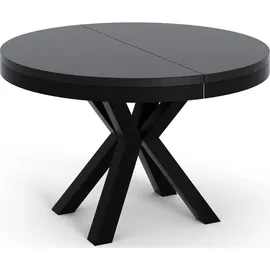 WFL GROUP Runder Esstisch 100 x 76 x 100 cm schwarz