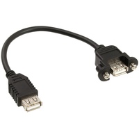 InLine USB 2.0 Adapterkabel, Buchse A auf Einbaubuchse A, 0,2m