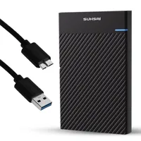 SUHSAI Externe Festplatte, 500 GB, USB 3.0, tragbare HDD, Hochgeschwindigkeits-Plug&Play-Speicher für Laptop, PC, Mac, Desktop und Spielekonsolen, kompaktes, leichtes Design für Datensicherung