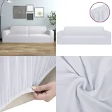 Vidaxl - Stretch Sofahusse 3-Sitzer Weiß Polyester-Jersey - Sofahusse - Sofahussen - Home & Living - Weiß