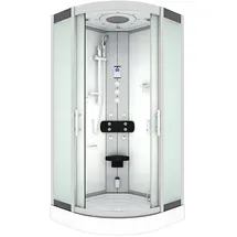 AcquaVapore D46-20M1 Komplettdusche mit Schiebetür 100 x 100 cm weiß Sicherheitsglas D46-20M1