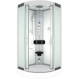 AcquaVapore D46-20M1 Komplettdusche mit Schiebetür 100 x 100 cm weiß Sicherheitsglas D46-20M1