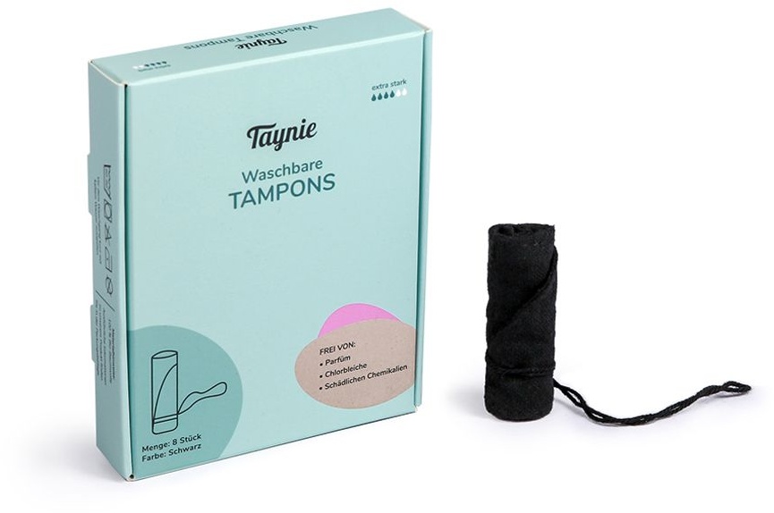 Taynie Waschbare Tampons extra stark (8 Stk.) Tampon 1 St schwarz