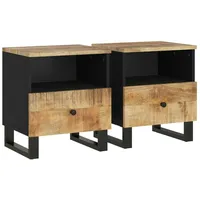 VidaXL Nachttische 2 Stk. Massivholz Mango & Holzwerkstoff