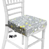 Taeku Sitzerhöhung Stuhl, Cartoon Tragbares Boostersitze mit 2 Sicherheits Schnalle Waschbar Sitzerhöhung für Esstisch (Planet Grau)