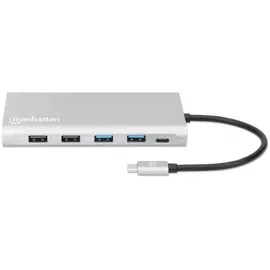Manhattan USB-C PD 12-in-1-Dockingstation mit MST für drei HDMI-Monitore