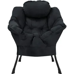 ML-Design Sessel Relaxsessel Loungesessel Wohnzimmersessel Ohrensessel Baumwolle Schwarz