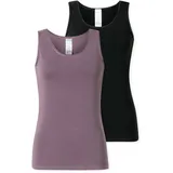 SCHIESSER Unterhemd Modern Multipacks in schwarz, lila | Gr.: 44
