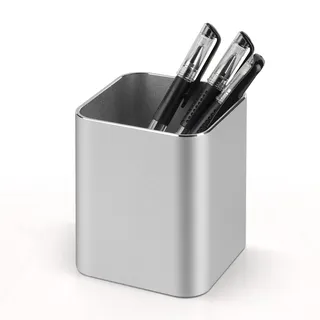 efuturetime Stiftehalter Schreibtisch Silber Metall, Schreibtisch Organizer Aluminium, Kosmetik Pinselhalter, Stifteköcher für Büro, Kinder