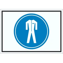 Schutzkleidung tragen Symbol Aufkleber A7 (74x105mm)