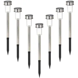 WellHome - 7er Set Solarleuchten Ø4,6cm aus Edelstahl