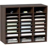 Vevor Briefablage 24 Fächer Organizer aus MDF, Dokumentenablage Vintage Braun 737 x 305 x 620 mm, Ablagefächer Desktop-Aktenhalter Dokumentenlager, Dokumentenhalter zu Hause, im Büro, im Klassen usw.