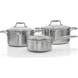 WILFA Kochtopfset EGO, 3-teilig, für alle Kochfelder inklusive Induktion, SET-CSS, silber - Silber